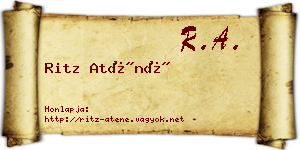 Ritz Aténé névjegykártya